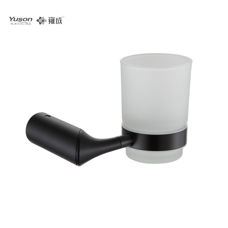 25684 Sleek Bathroom accessories, Tumbler holder, with Frosted/Tempered Glass cup,Zinc/Brass/SUS Tumbler holder, wall- mounted(Series 25600)