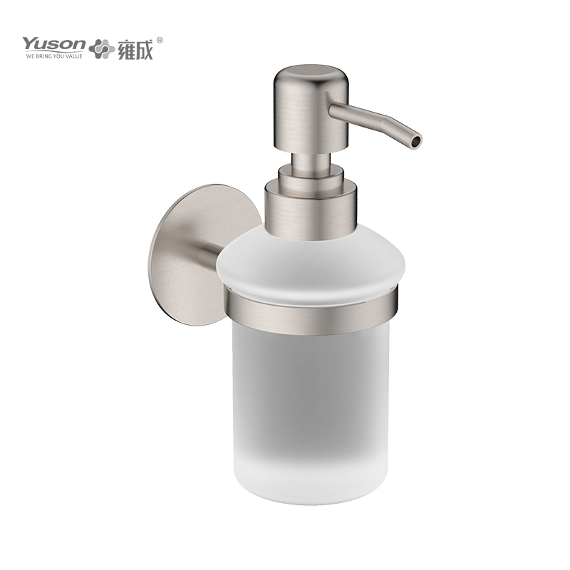 27882 Sleek Bathroom accessories, Soap Dispenser, with Frosted/Tempered Glass cup,Zinc/Brass/SUS Soap Dispenser, wall- mounted(Series 27800)