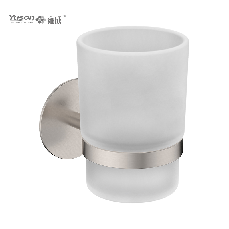 27884 Sleek Bathroom accessories, Tumbler holder, with Frosted/Tempered Glass cup,Zinc/Brass/SUS Tumbler holder, wall- mounted(Series 27800)