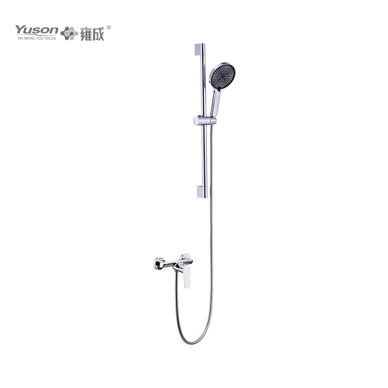 2027-20K2 Brass wall-mounted single lever hot&cold water shower mixer with showerhead&sliding bar