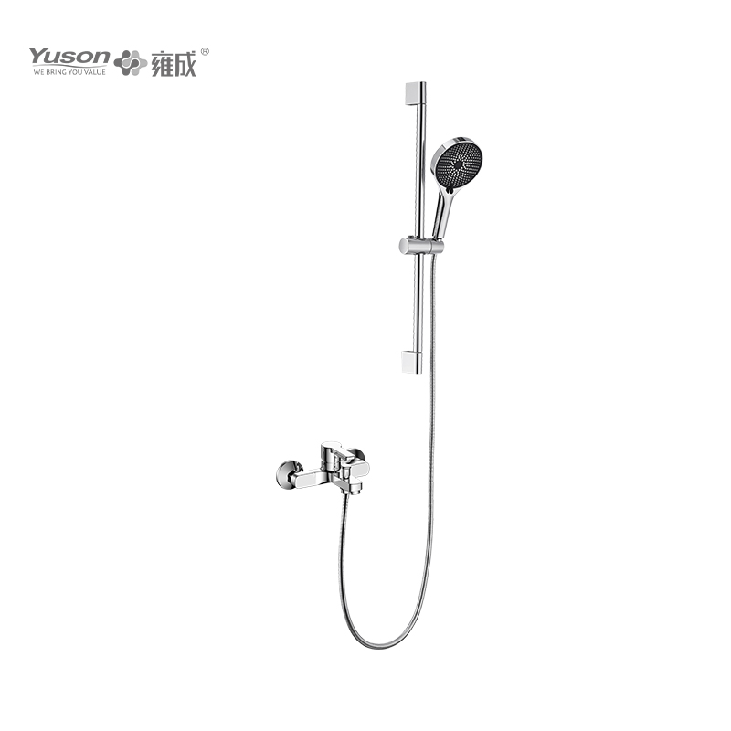 3395-10K2 Brass wall-mounted single lever hot&cold water bath&shower mixer with showerhead&sliding bar